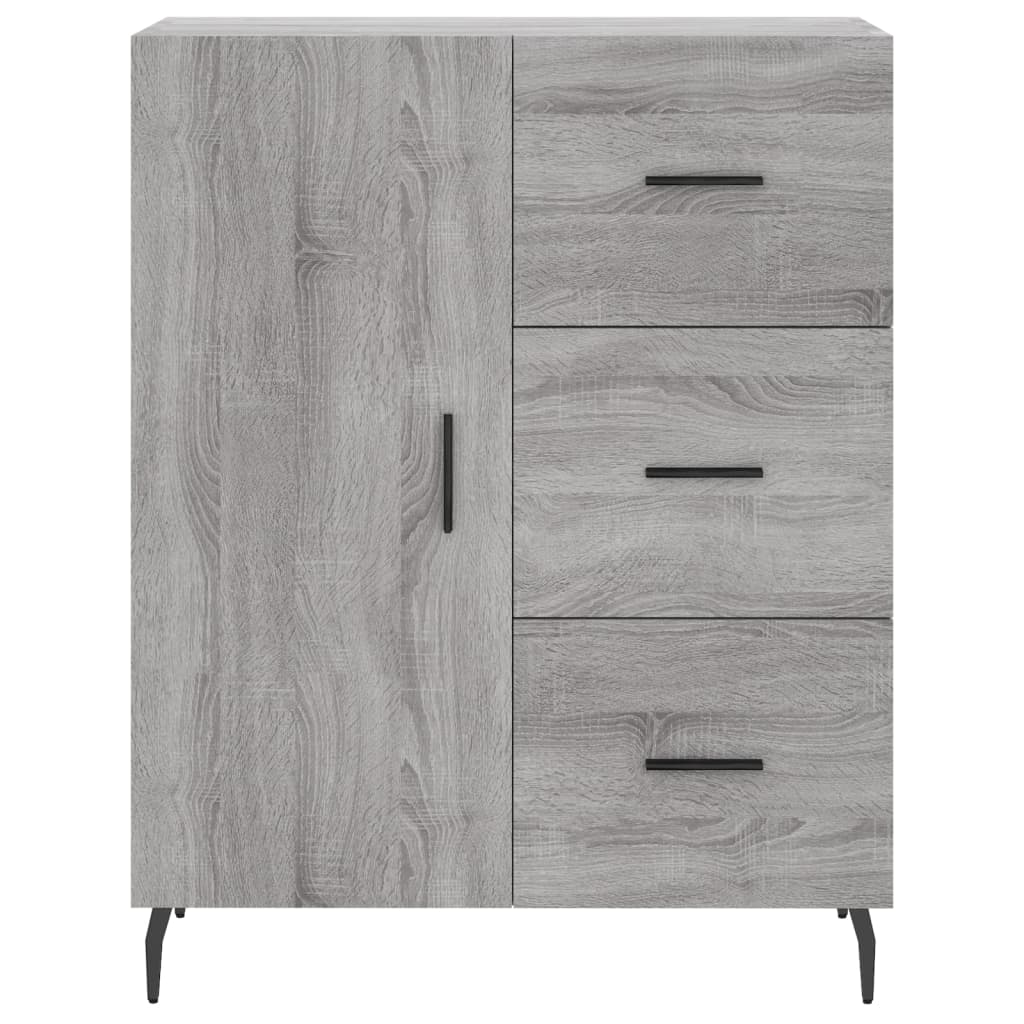 Hoge Kast 69,5X34X180 Cm Bewerkt Hout Grijs Sonoma Eikenkleurig