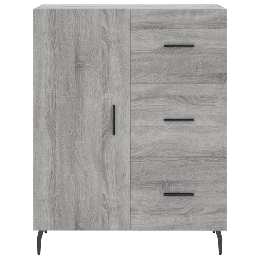 Hoge Kast 69,5X34X180 Cm Bewerkt Hout Grijs Sonoma Eikenkleurig