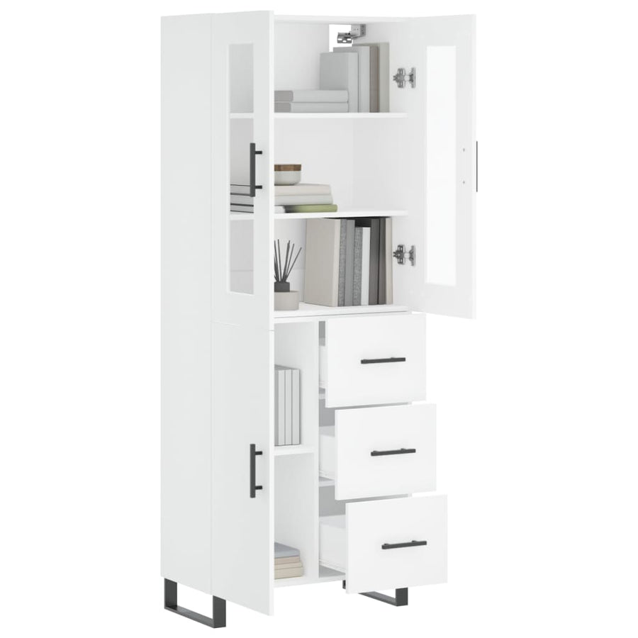 Hoge Kast 69,5X34X180 Cm Bewerkt Hout Wit