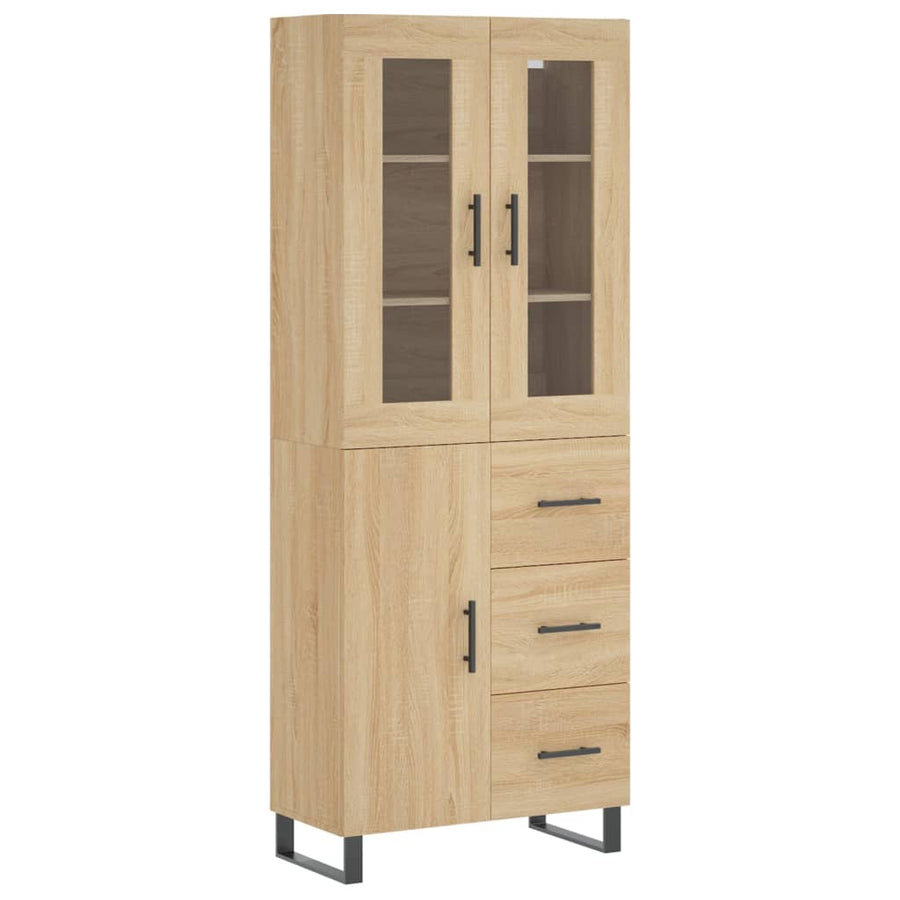 Hoge Kast 69,5X34X180 Cm Bewerkt Hout Kleurig Sonoma eiken