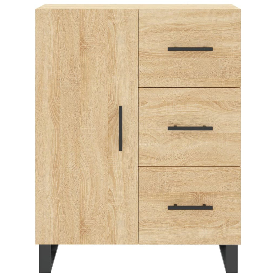 Hoge Kast 69,5X34X180 Cm Bewerkt Hout Kleurig Sonoma eiken