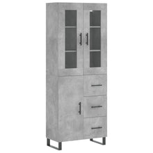 Hoge Kast 69,5X34X180 Cm Bewerkt Hout Betongrijs