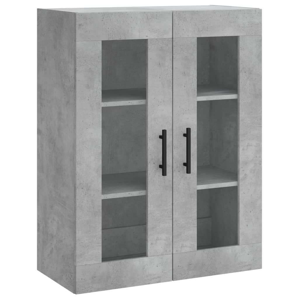 Hoge Kast 69,5X34X180 Cm Bewerkt Hout Betongrijs