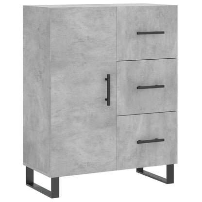 Hoge Kast 69,5X34X180 Cm Bewerkt Hout Betongrijs