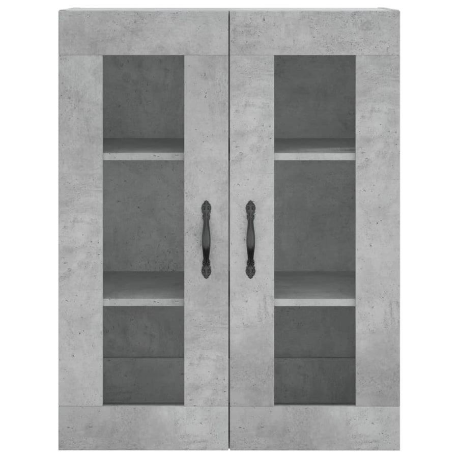 Hoge Kast 69,5X34X180 Cm Bewerkt Hout Betongrijs