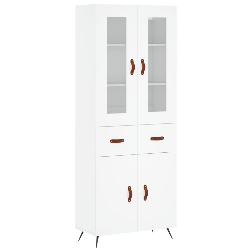 Hoge Kast 69,5X34X180 Cm Bewerkt Hout Wit