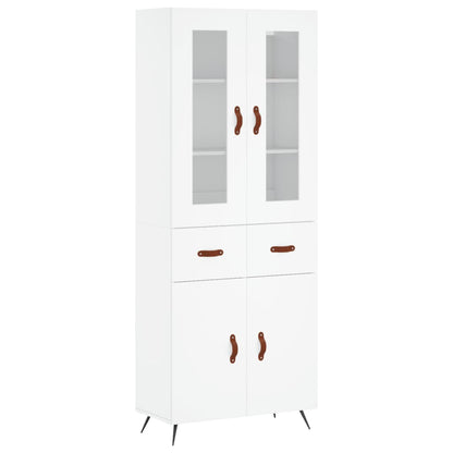 Hoge Kast 69,5X34X180 Cm Bewerkt Hout Wit
