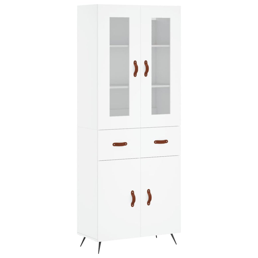 Hoge Kast 69,5X34X180 Cm Bewerkt Hout Wit