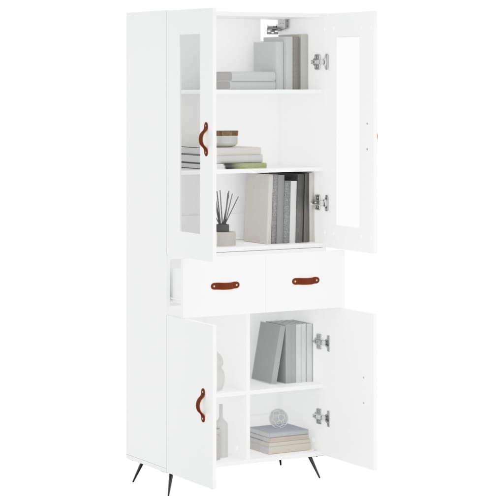 Hoge Kast 69,5X34X180 Cm Bewerkt Hout Wit