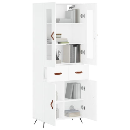 Hoge Kast 69,5X34X180 Cm Bewerkt Hout Wit