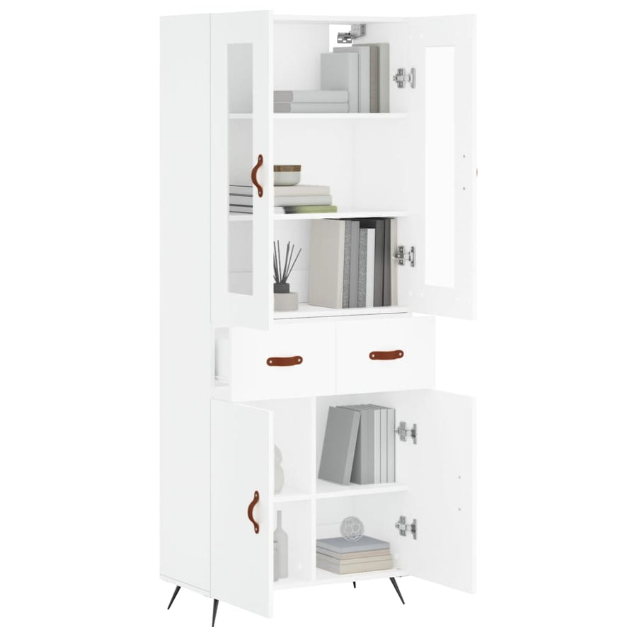 Hoge Kast 69,5X34X180 Cm Bewerkt Hout Wit