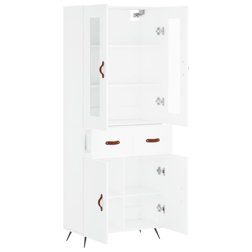 Hoge Kast 69,5X34X180 Cm Bewerkt Hout Wit