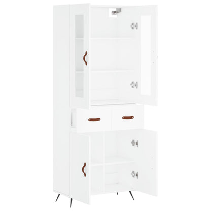 Hoge Kast 69,5X34X180 Cm Bewerkt Hout Wit