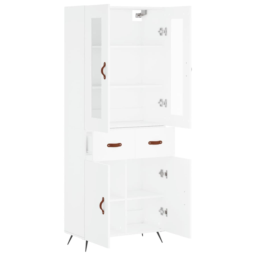 Hoge Kast 69,5X34X180 Cm Bewerkt Hout Wit