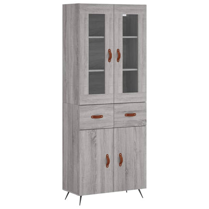 Hoge Kast 69,5X34X180 Cm Bewerkt Hout Grijs Sonoma Eikenkleurig