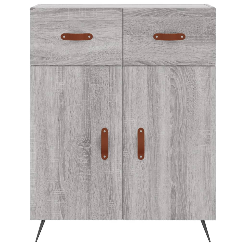 Hoge Kast 69,5X34X180 Cm Bewerkt Hout Grijs Sonoma Eikenkleurig