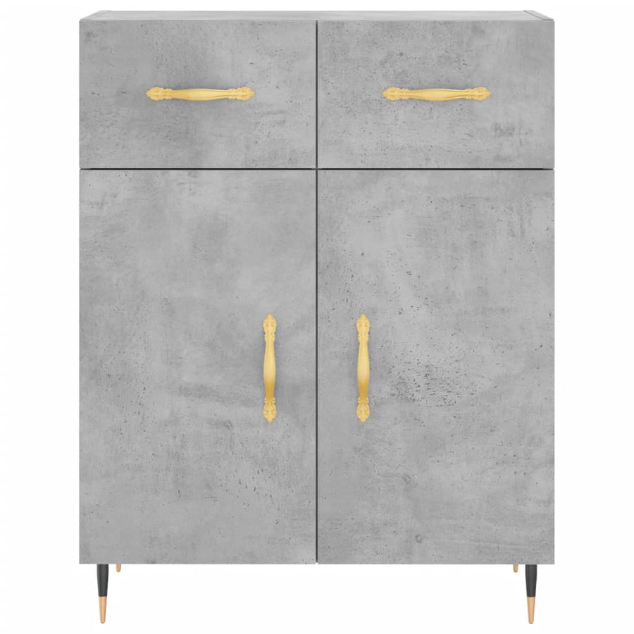 Hoge Kast 69,5X34X180 Cm Bewerkt Hout Betongrijs