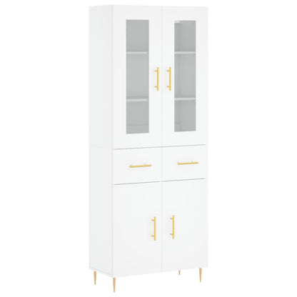 Hoge Kast 69,5X34X180 Cm Bewerkt Hout Wit