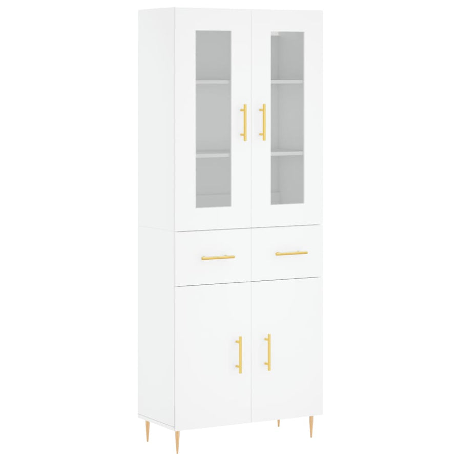 Hoge Kast 69,5X34X180 Cm Bewerkt Hout Wit