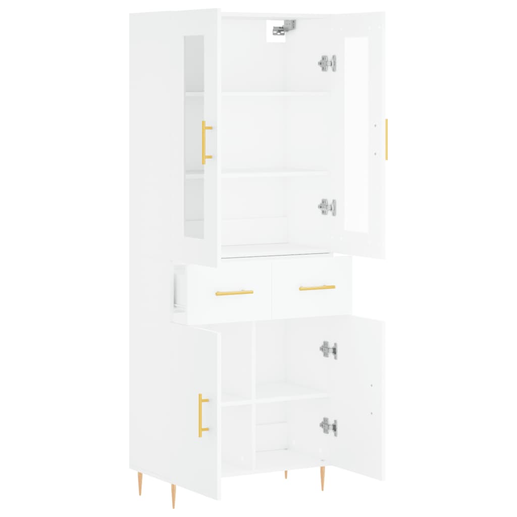 Hoge Kast 69,5X34X180 Cm Bewerkt Hout Wit