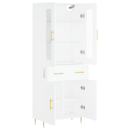 Hoge Kast 69,5X34X180 Cm Bewerkt Hout Wit