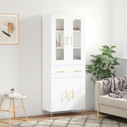 Hoge kast 69,5x34x180 cm bewerkt hout wit