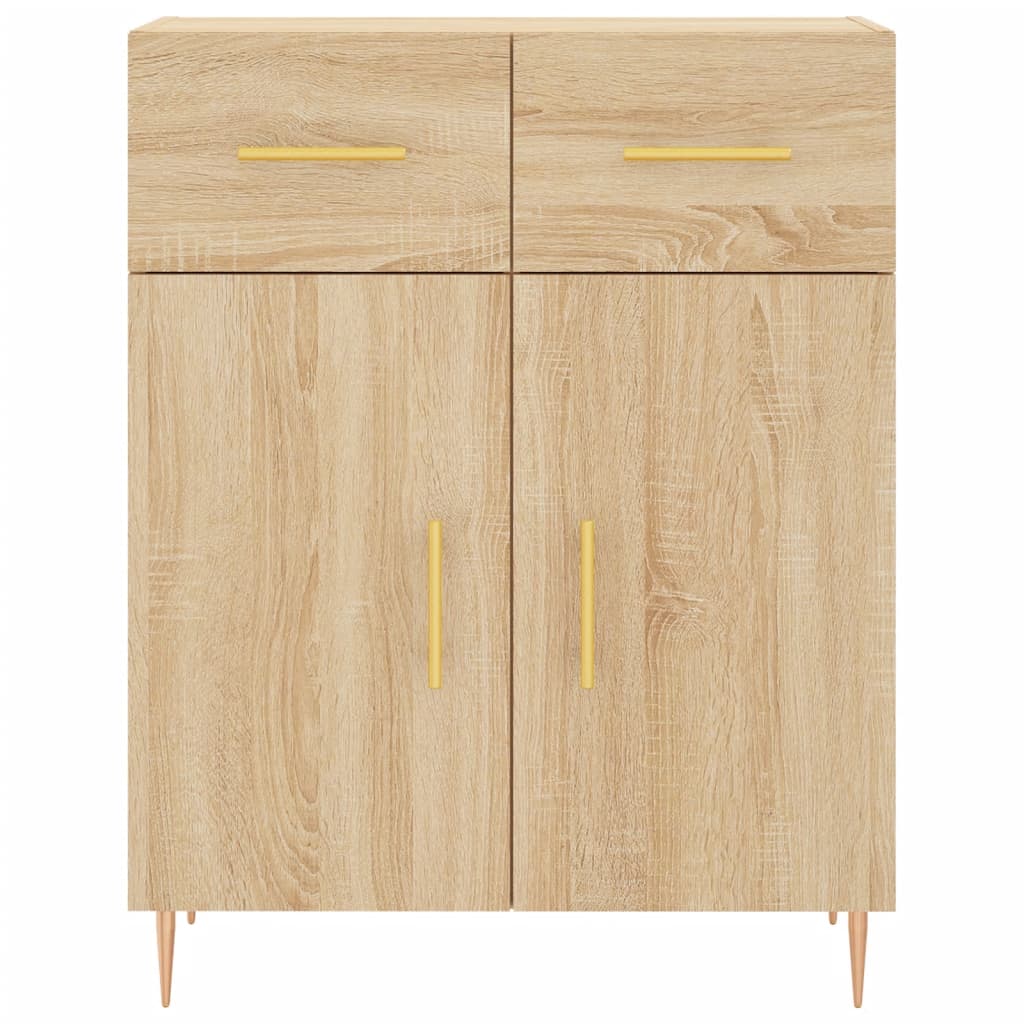 Hoge Kast 69,5X34X180 Cm Bewerkt Hout Sonoma Eikenkleurig