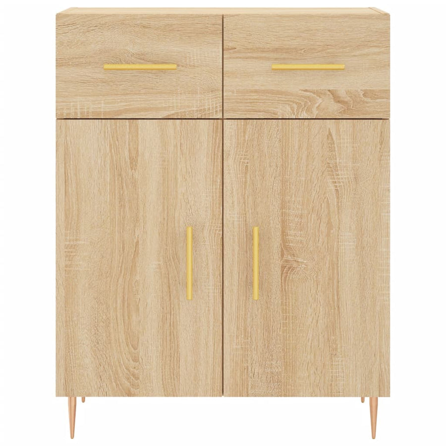 Hoge Kast 69,5X34X180 Cm Bewerkt Hout Sonoma Eikenkleurig