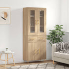 Hoge kast 69,5x34x180 cm bewerkt hout sonoma eiken