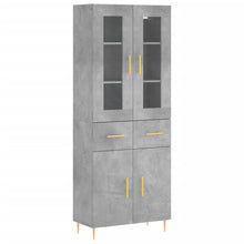 Hoge Kast 69,5X34X180 Cm Bewerkt Hout Betongrijs