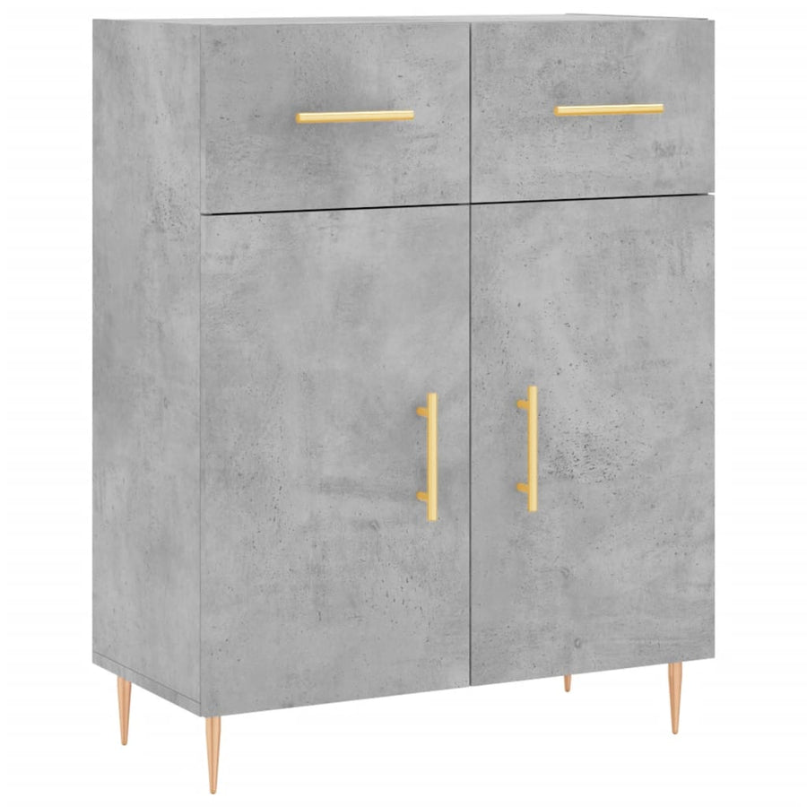 Hoge Kast 69,5X34X180 Cm Bewerkt Hout Betongrijs