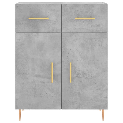 Hoge Kast 69,5X34X180 Cm Bewerkt Hout Betongrijs