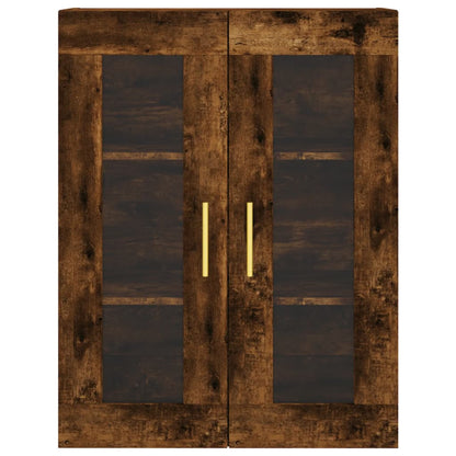 Hoge kast 69,5x34x180 cm bewerkt hout gerookt eikenkleurig