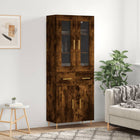 Hoge kast 69,5x34x180 cm bewerkt hout gerookt eiken