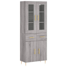 Hoge Kast 69,5X34X180 Cm Bewerkt Hout Grijs Sonoma Eikenkleurig