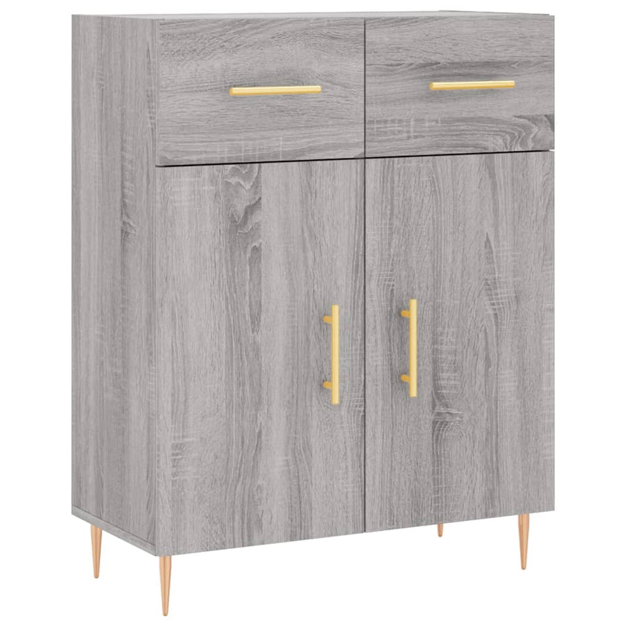Hoge Kast 69,5X34X180 Cm Bewerkt Hout Grijs Sonoma Eikenkleurig