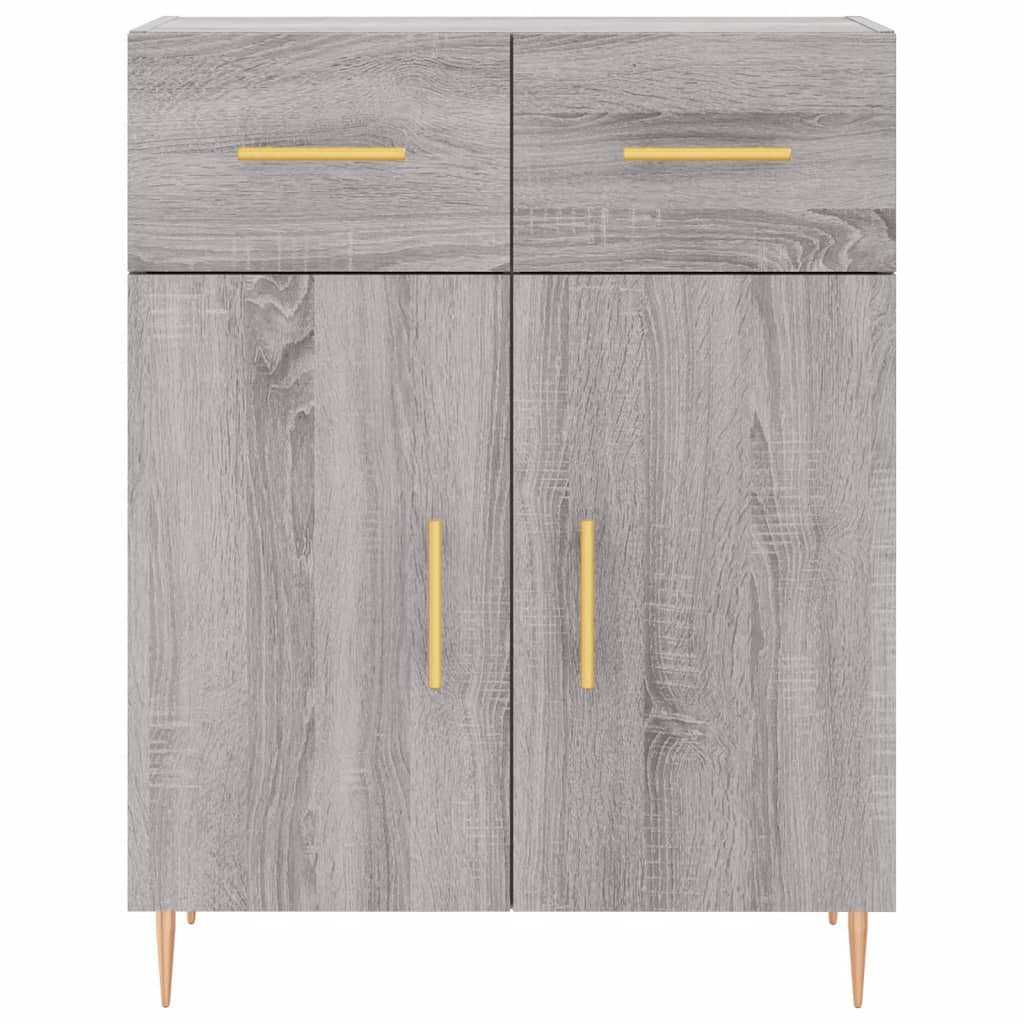 Hoge Kast 69,5X34X180 Cm Bewerkt Hout Grijs Sonoma Eikenkleurig