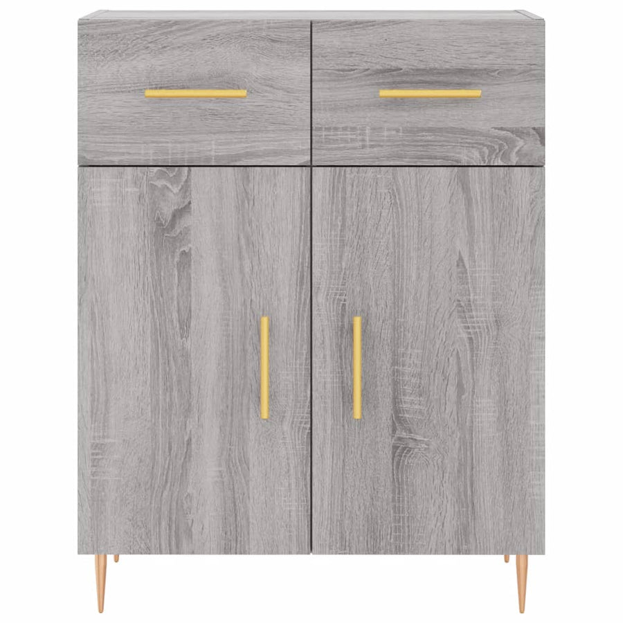 Hoge Kast 69,5X34X180 Cm Bewerkt Hout Grijs Sonoma Eikenkleurig