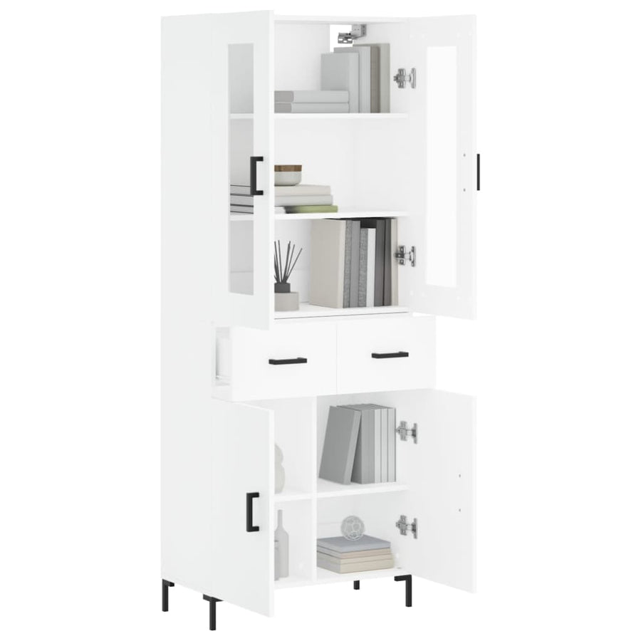 Hoge Kast 69,5X34X180 Cm Bewerkt Hout Wit