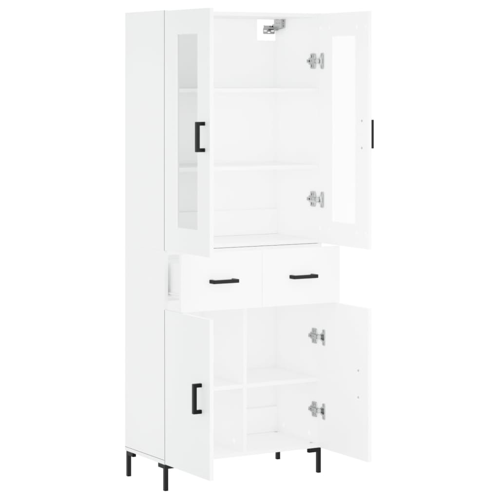 Hoge Kast 69,5X34X180 Cm Bewerkt Hout Wit