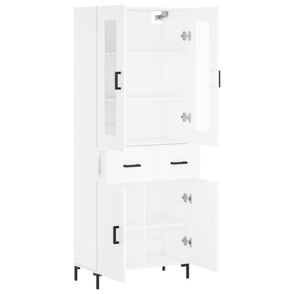 Hoge Kast 69,5X34X180 Cm Bewerkt Hout Wit