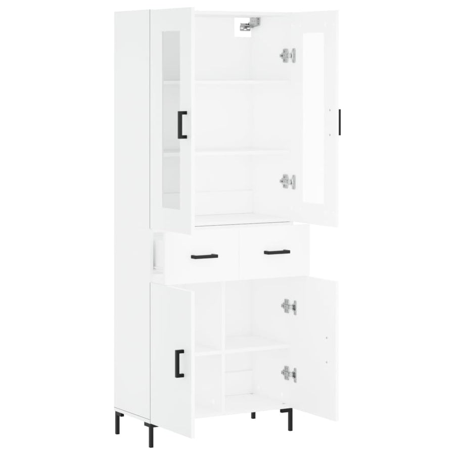 Hoge Kast 69,5X34X180 Cm Bewerkt Hout Wit