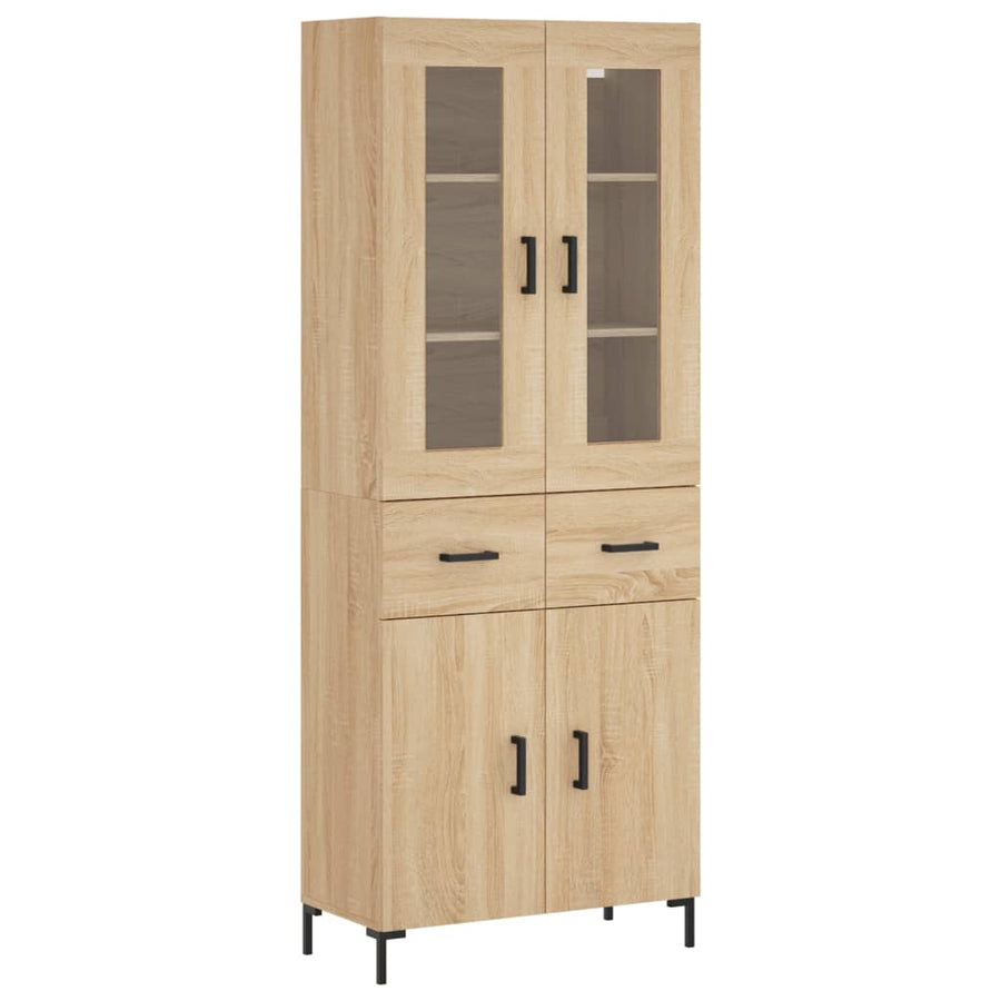 Hoge Kast 69,5X34X180 Cm Bewerkt Hout Kleurig Sonoma eiken
