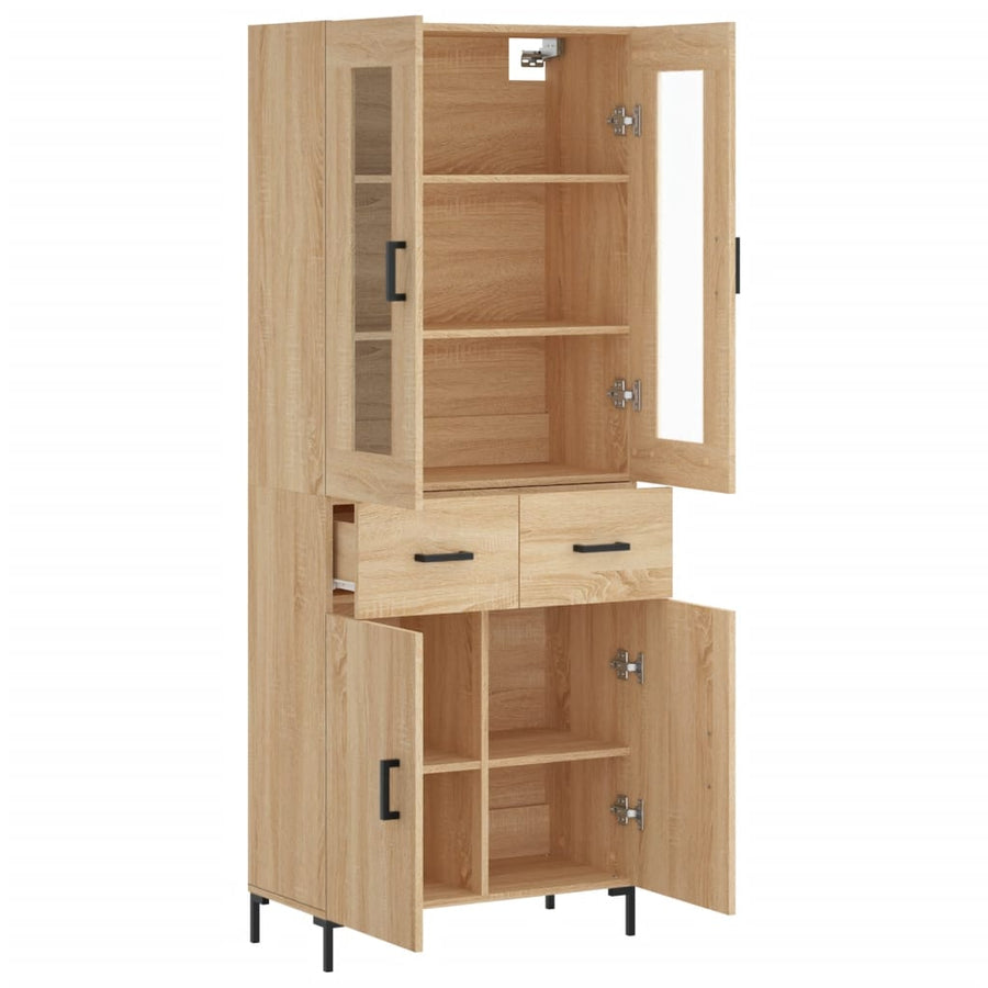 Hoge Kast 69,5X34X180 Cm Bewerkt Hout Kleurig Sonoma eiken