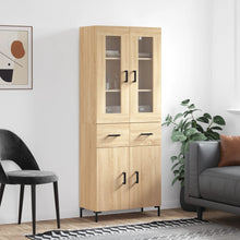 Hoge Kast 69,5X34X180 Cm Bewerkt Hout Kleurig Sonoma eiken