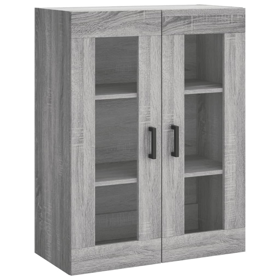 Hoge Kast 69,5X34X180 Cm Bewerkt Hout Eikenkleurig Grijs sonoma