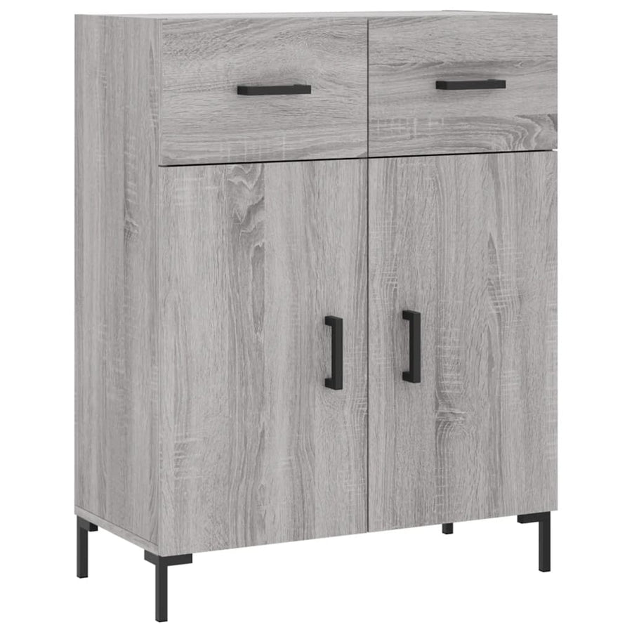 Hoge Kast 69,5X34X180 Cm Bewerkt Hout Eikenkleurig Grijs sonoma