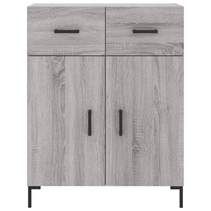 Hoge Kast 69,5X34X180 Cm Bewerkt Hout Eikenkleurig Grijs sonoma