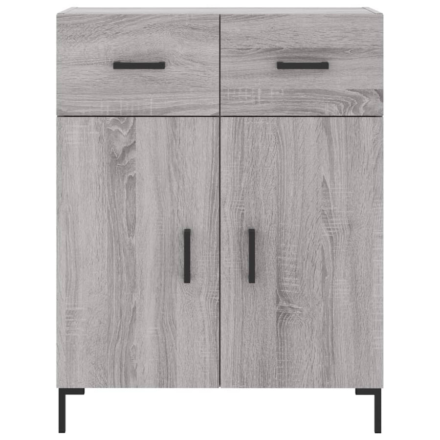 Hoge Kast 69,5X34X180 Cm Bewerkt Hout Eikenkleurig Grijs sonoma