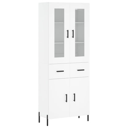 Hoge Kast 69,5X34X180 Cm Bewerkt Hout Wit
